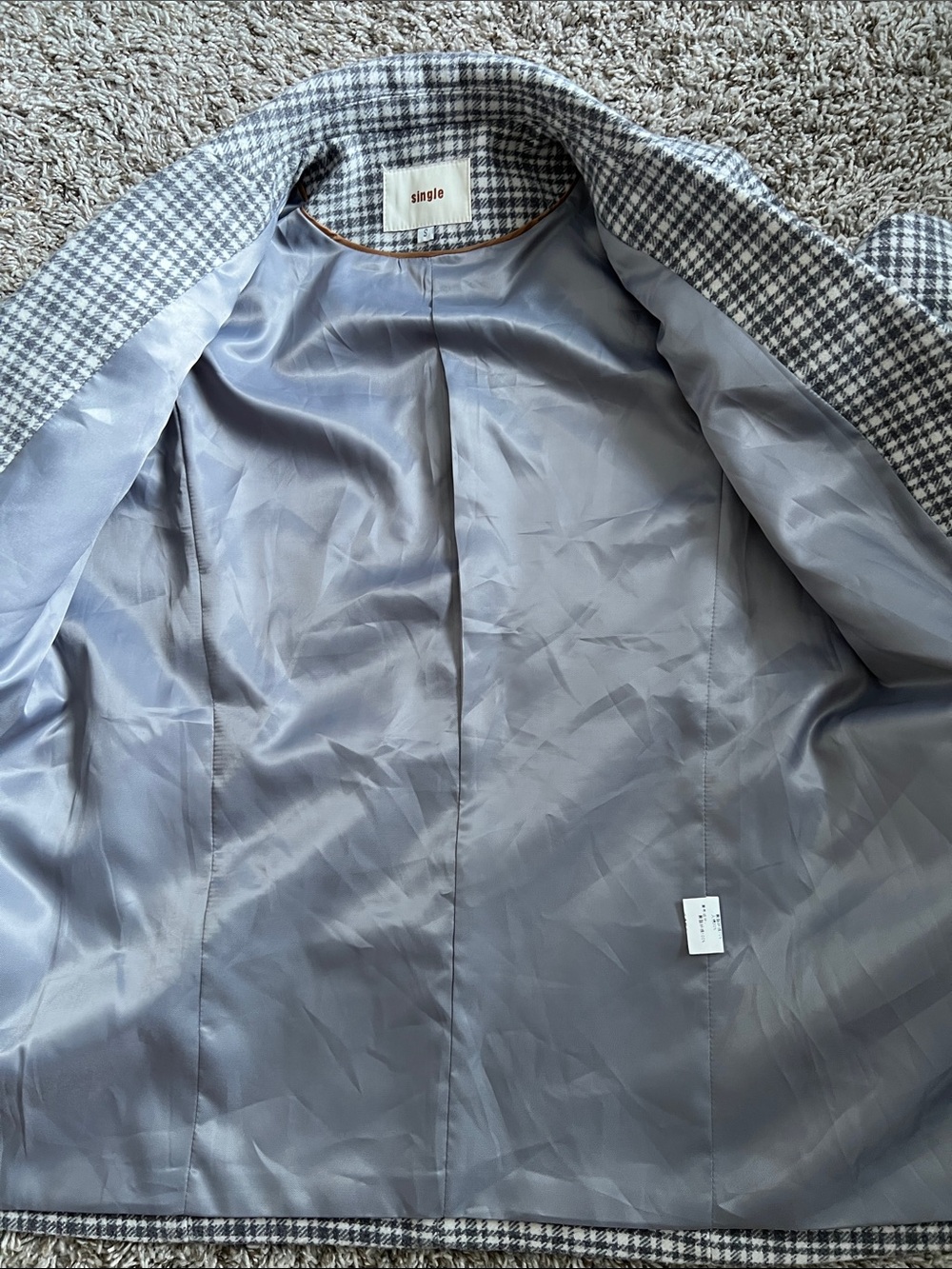 Like New! SINGLE Double-Breasted Blazer Cotton Blend Blk/Wht Size S - Picture 7 of 11